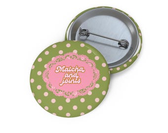 Matcha and Joints Polka Dot Pin Button | Cute Tea Badge