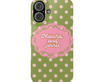 Matcha and Joints Phone Case | Polka Dot Snap Case