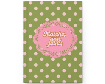 Matcha and Joints Polka Dot Hardcover Journal | Matte
