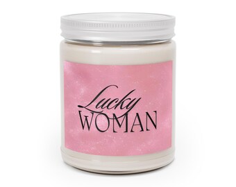 Lucky Woman candle | Soy jar candle 9oz, pink label