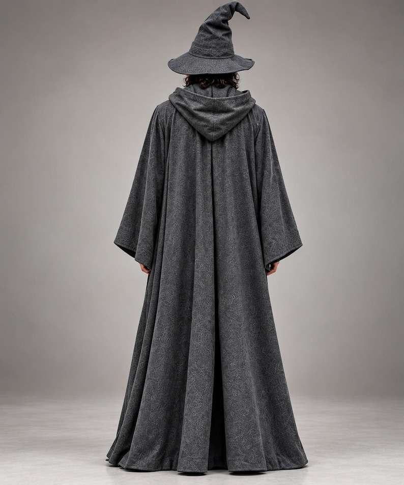 Medieval Adventure Robe Men's Charcoal Grey Wizard Robe Costume Set, Medieval Fantasy Cosplay ...