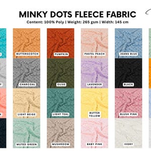 Minky Dot Fleece Fabric, Soft Plush Minkee, Dimple Dots for Blankets, Baby Blankets, Pillow Covers, nippy fleece, Minky Fabric, Dimple Dots