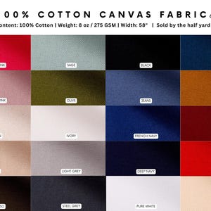 100% Cotton Canvas Fabric, Vintage Canvas for Sewing Bags, Upholstery, Garments, 8oz Canvas, Vintage Style Canvas,Canvas Fabric BY HALF YARD