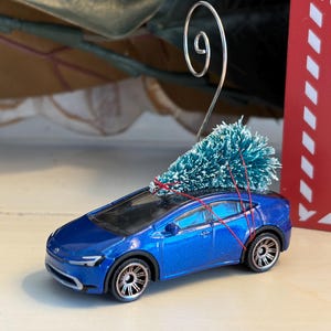 Blue Toyota Prius Prime Holiday Christmas Tree Ornament