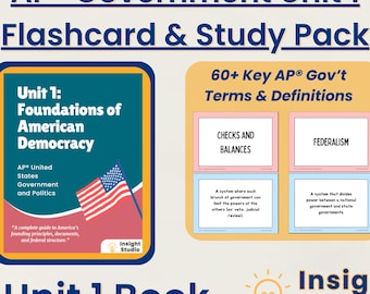 AP Regierung Einheit 1 Lernführer | Karteikarten & Prüfungsvorbereitung (Digitaler Download)