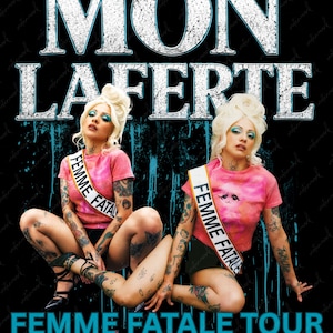 Mon Laferte Femme Fatale Tour 2026 PNG, Gráfico de concierto retro (Descarga digital)