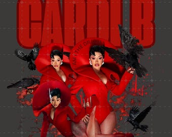 Cardi B "Am I the Drama" fan art PNG-fil (digital nedladdning)
