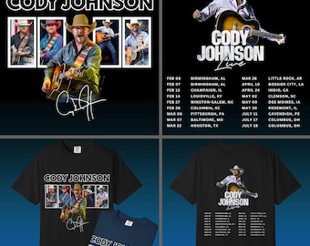 Cody Johnson Live 2026 PNG File T Shirt (Digital Download)