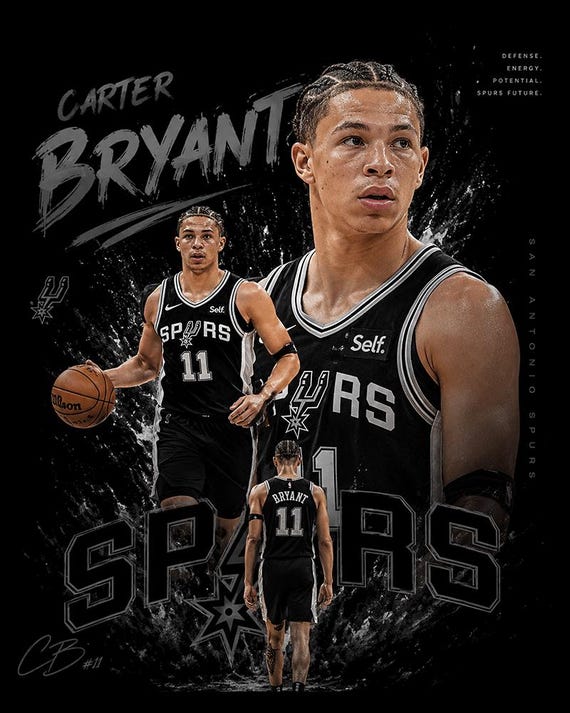 Carter Bryant Spurs Basketball PNG File, Sports Sublimation Design, Instant Download