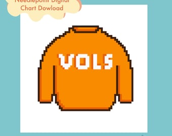 Tennessee Vols Sweater Needlepoint Pattern - digital download