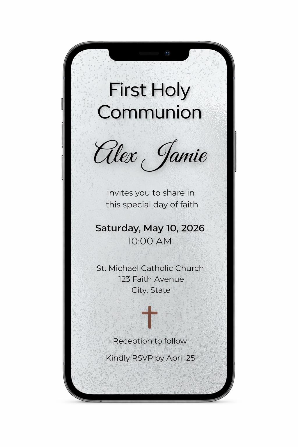 Catholic First Holy Communion Invitation Template Editable in Canva ...