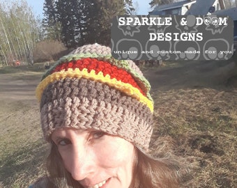 Cheeseburger Toque, MADE TO ORDER hamburger crochet hat burger bobs burgers