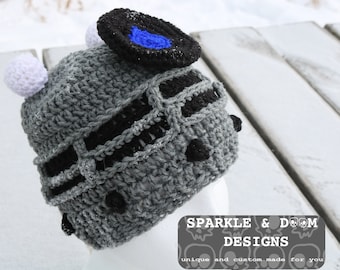 Dalek Beanie, MADE TO ORDER handmade crochet Doctor Who