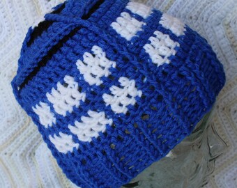 Tardis Toque, MADE TO ORDER crochet doctor who