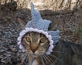 Shark Cat Hat, Pet Costume MADE TO ORDER