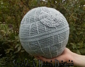 Death Star Pillow, Star Wars crochet MADE TO ORDER home decor