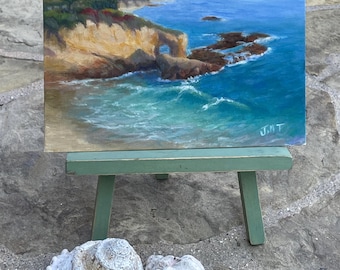 Oil painting of Key Hole Rock.  Laguna Beach.