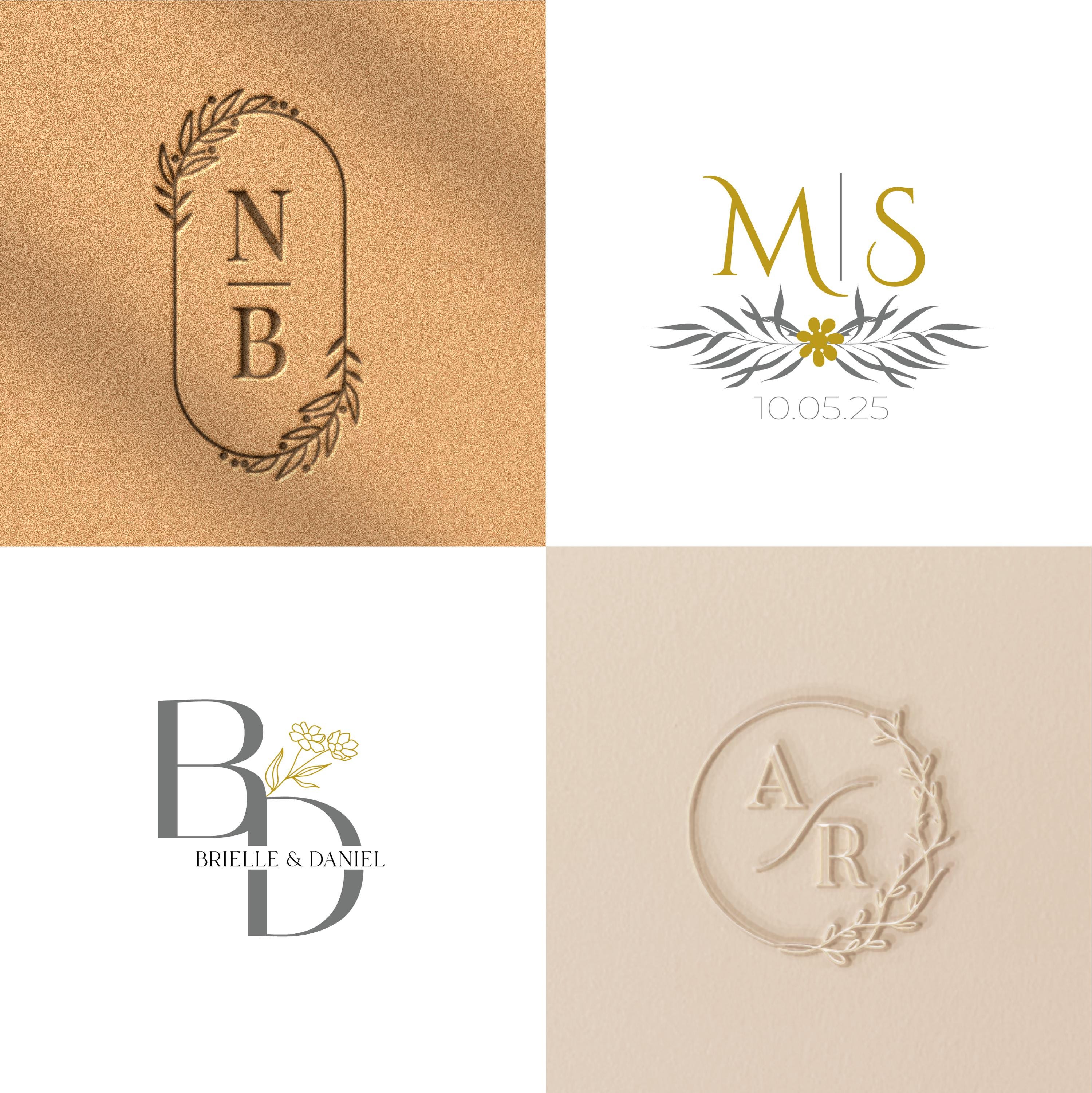 Custom Wedding Monogram Logo Design | Luxury Floral Initial & Vintage ...