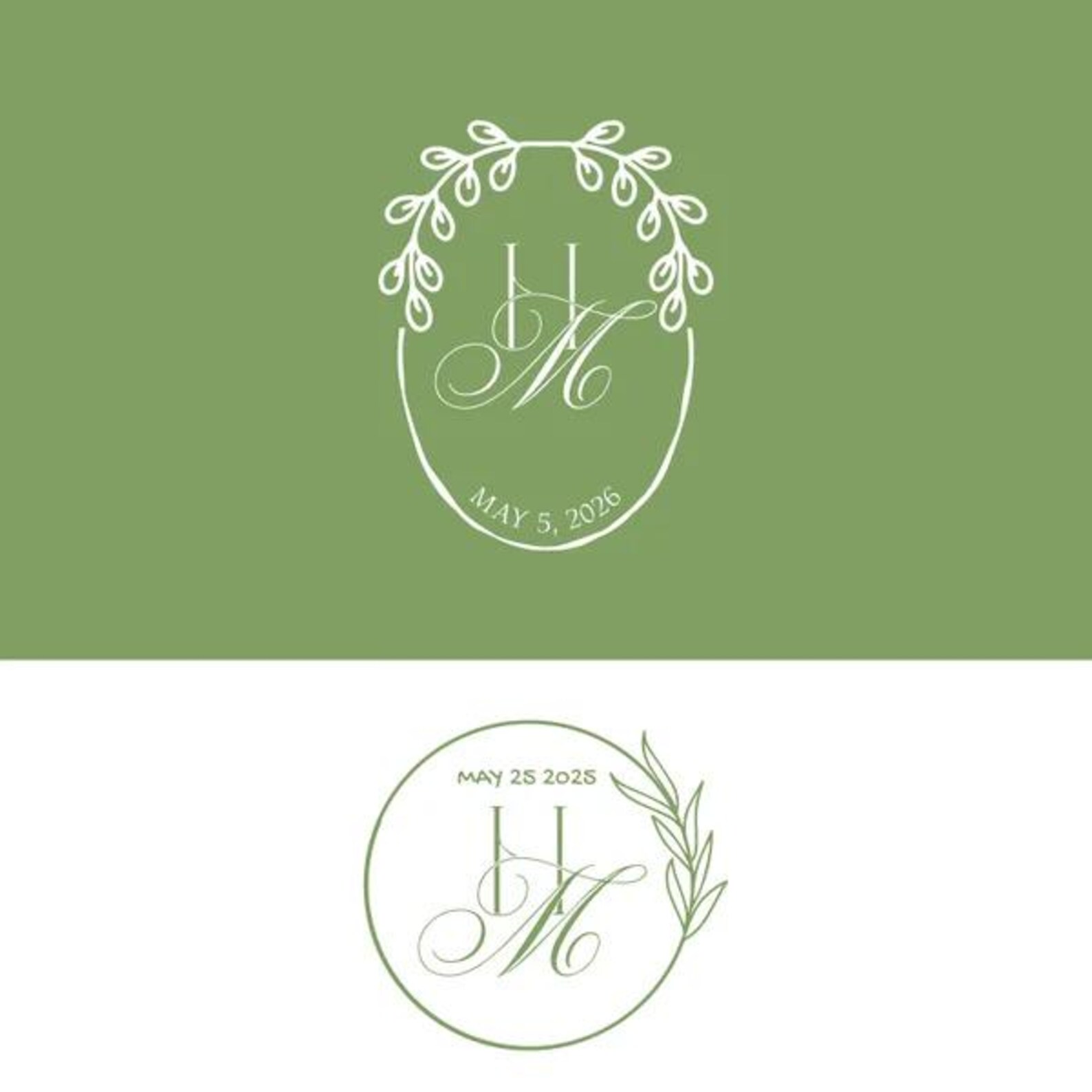 Custom Wedding Monogram Logo Design | Luxury Floral Initial & Vintage ...