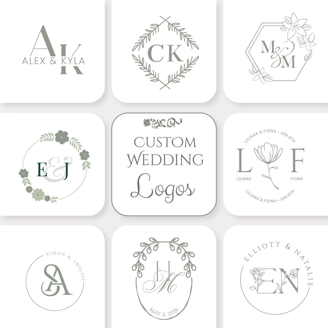 Custom Wedding Monogram Logo Design | Luxury Floral Initial & Vintage ...