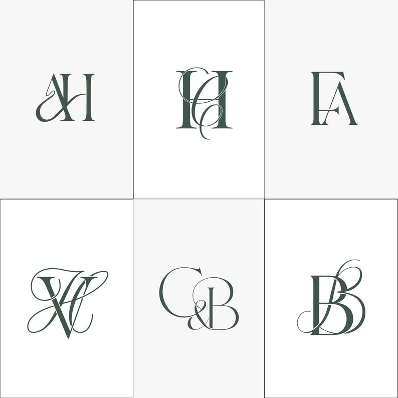 Custom Wedding Monogram Logo Design | Luxury Floral Initial & Vintage ...