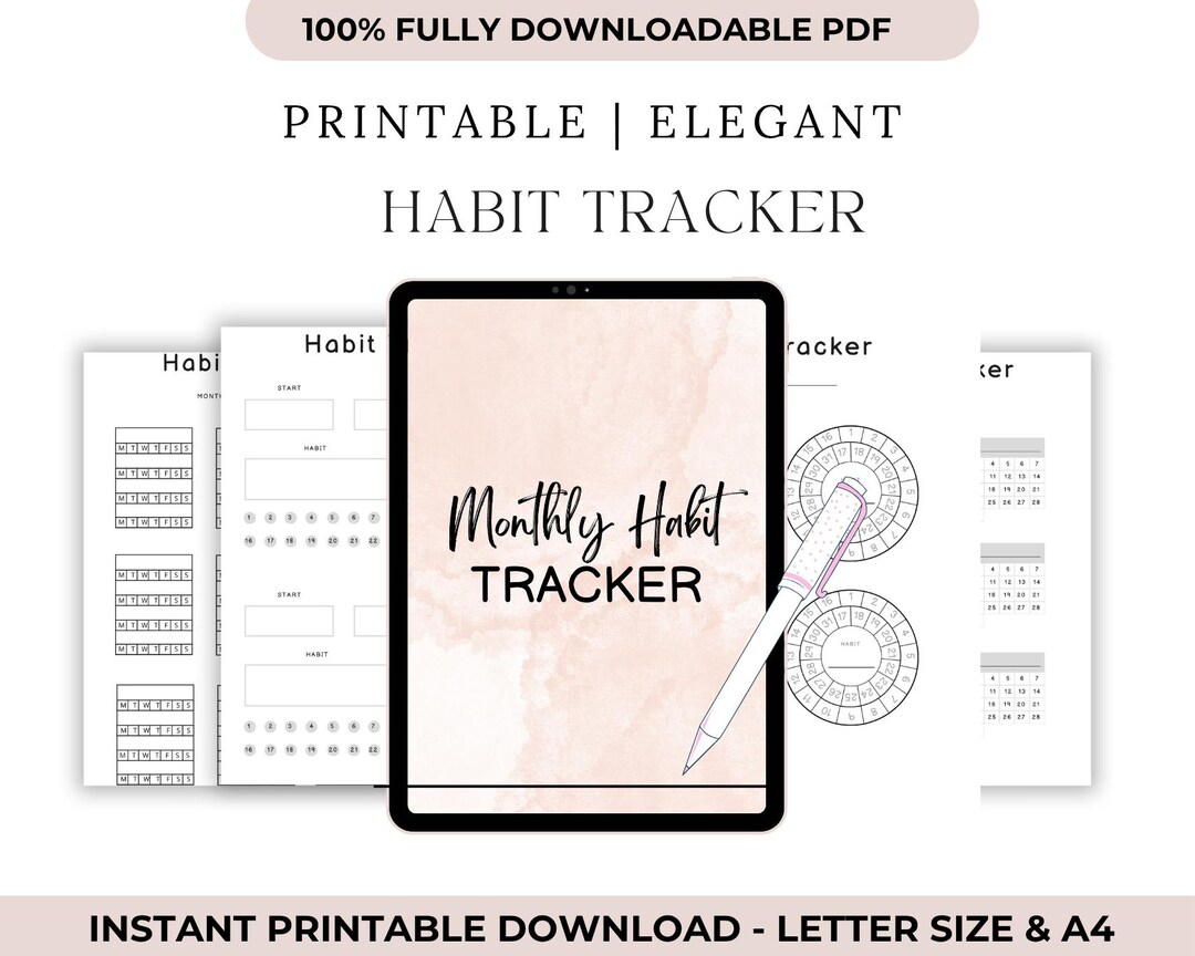 Habit Tracker Printable | Daily Routine | Goal Tracker | Productivity ...