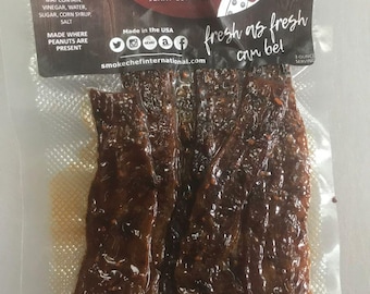 Smoked Bacon Jerky | 4 Flavors, 3 Ounce Serving (Made to Order)