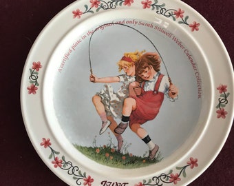 7 diameter March 1986 Collector Plate From The Sarah Stilwell Weber Calendar Series