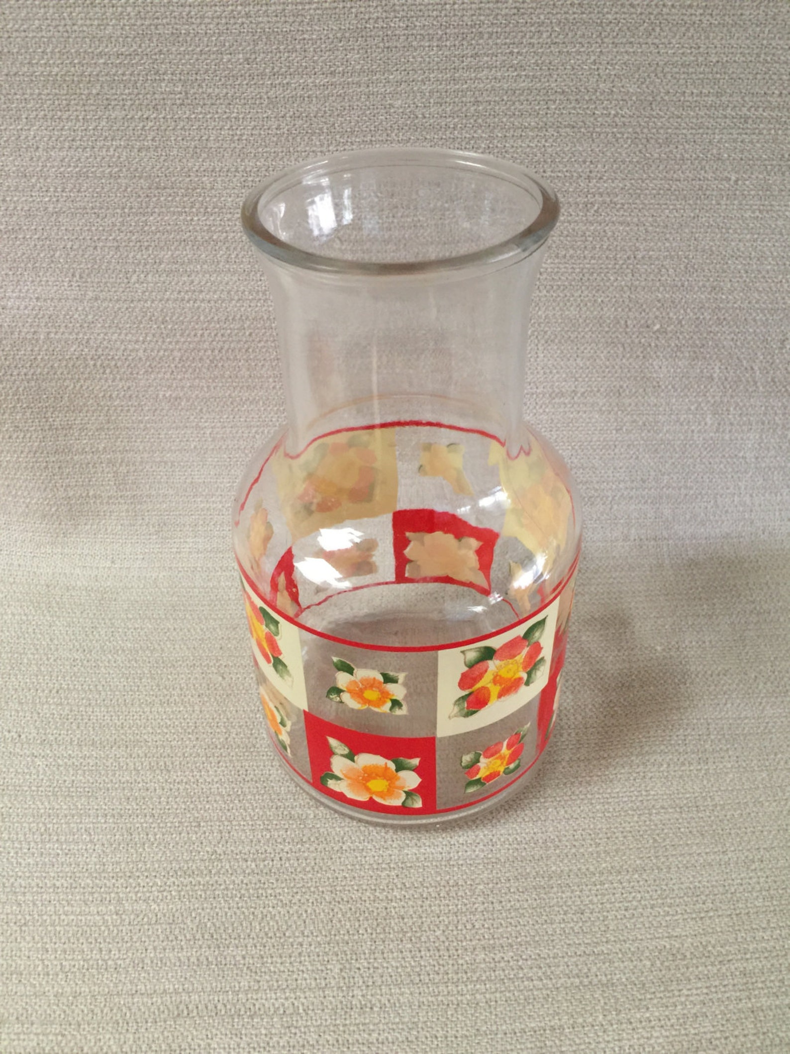 Vintage Daffodil Juice Carafe Etsy