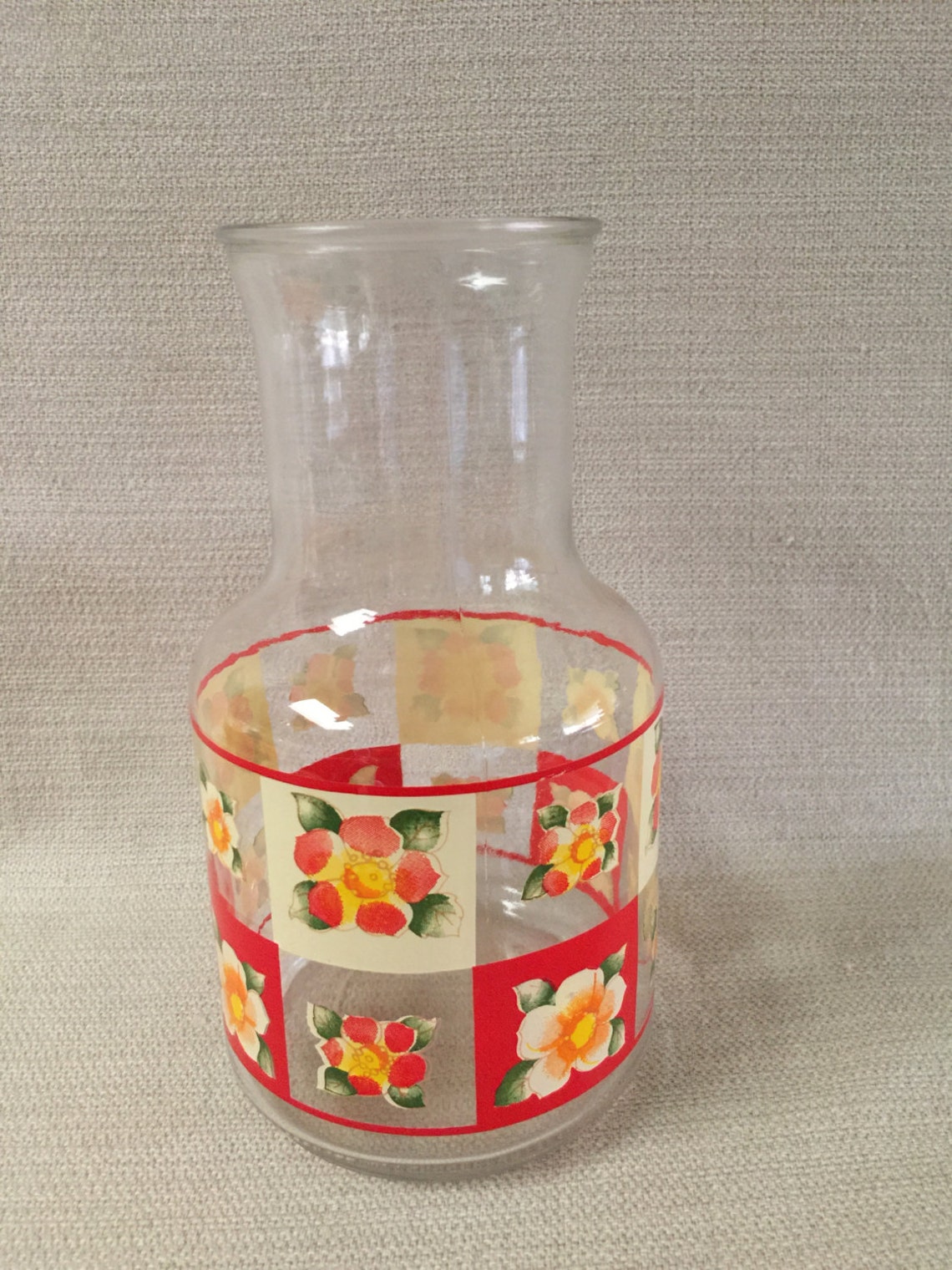 Vintage Daffodil Juice Carafe Etsy