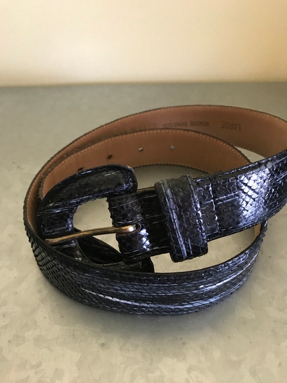 black and white snakeskin belt