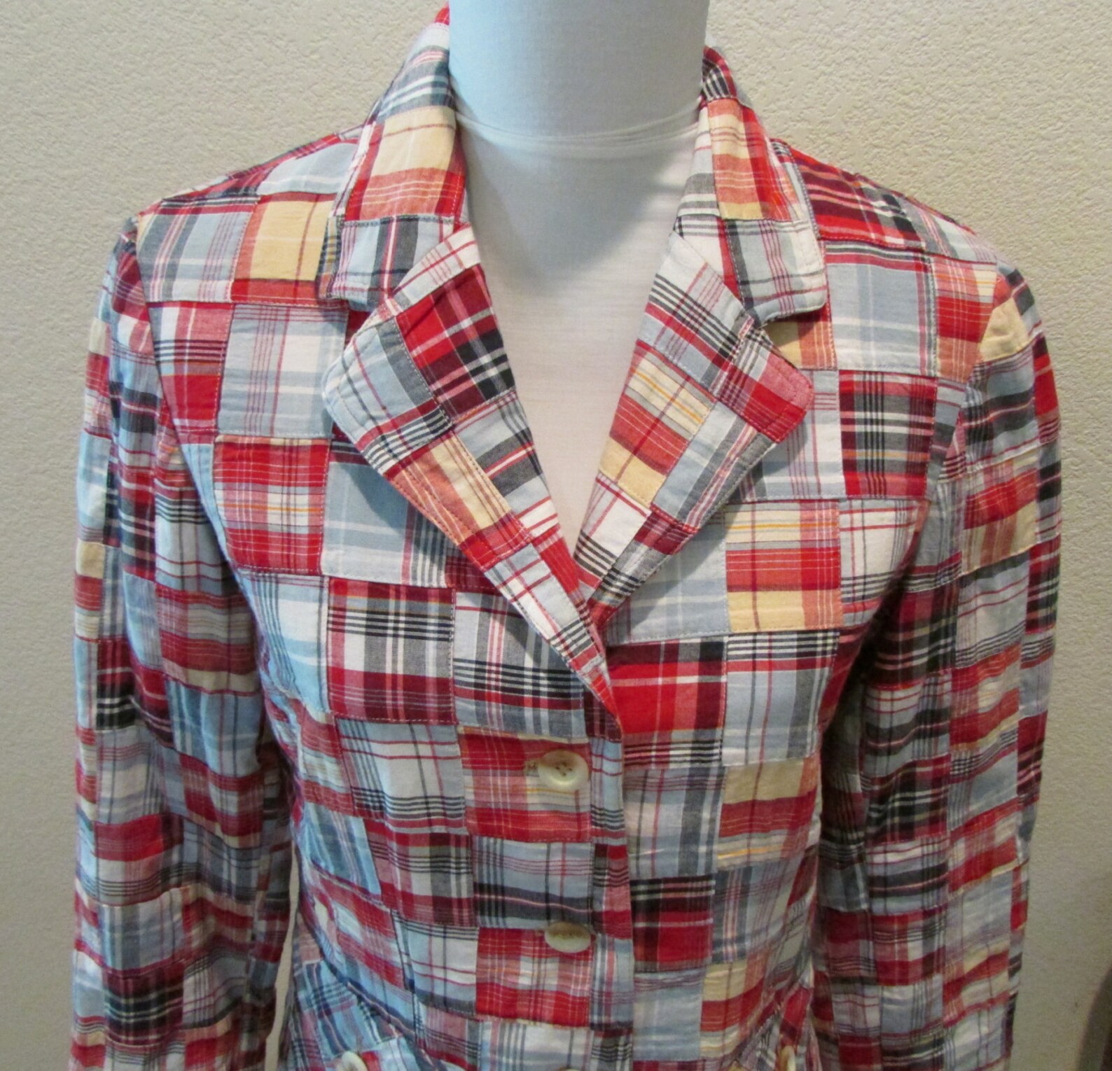 madras patchwork blazer