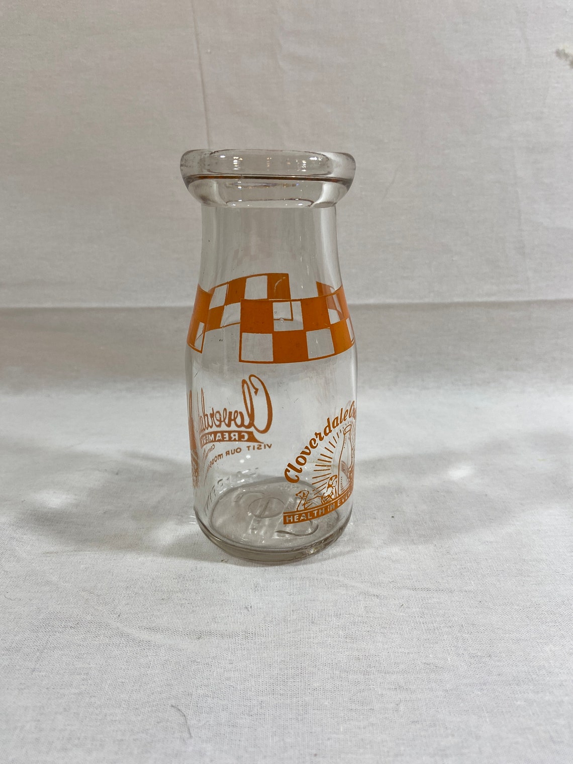Rare Vintage Half Pint Milk Bottle Cloverdale Farms Dairy Etsy
