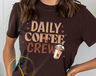 Tägliches Eis Kaffee Crew T-Shirt | Eiskaffee-grafisches T-Shirt