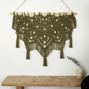 Arazzo da parete in macramè, grande, a forma di mandala, decorazione per camera da letto, testiera, arte tessile, boho