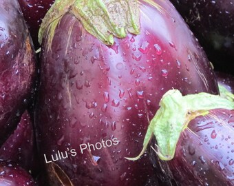 Kitchen Decor, Eggplant Photo, Prints, Personalized Cards, Farmers Market
