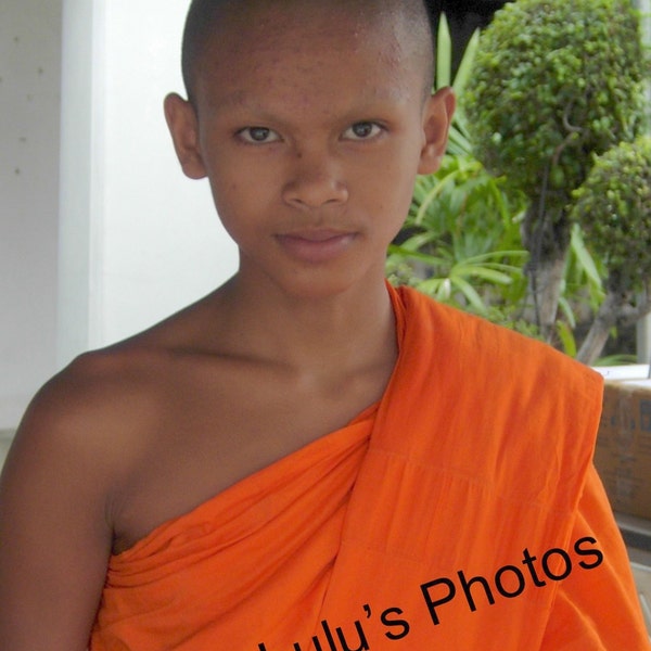 Faces of Thailand, A Young Buddhist Monk, Prints. And Personalized Cards