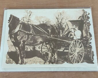 Vintage Horse and Buggy Photo Greeting Card