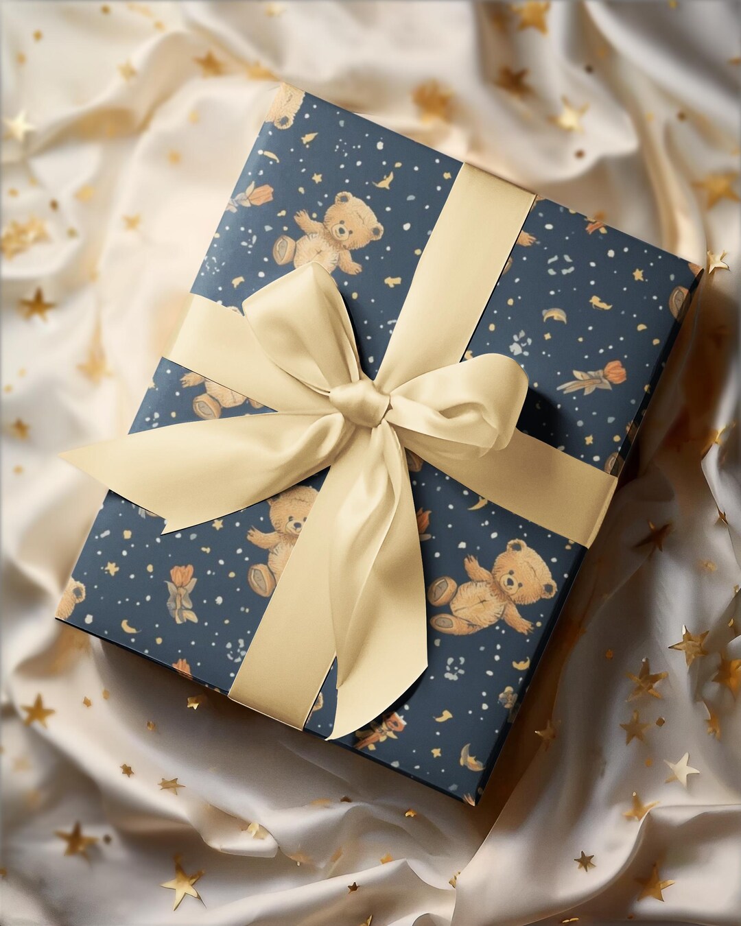Teddy Bear Gift Wrap Cute Baby Pattern Wrap for Baby Showers, Children ...