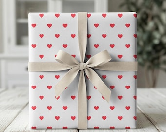 Heart-shaped wrapping paper, Valentine's Day wrapping paper, love wrapping paper, pretty wrapping paper, classic wrapping paper
