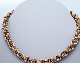 Vintage Avon Gold Tone Rope Chain Necklace | 18" Statement Jewelry
