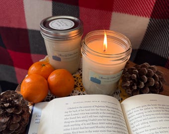 Upcycled jar-kaars - rode gember, saffraan en sinaasappel