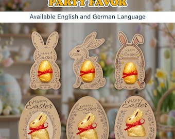 Printable Easter Party Favor Template, DIY Easter Treat Labels A4, Oster Druckvorlage Ostern Bastelvorlage, Vorlage zum Drucken, Editable
