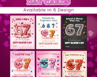 67 Kids Valentine’s Day Cards, Funny Meme Classroom Valentines, Printable Trendy Tween Valentine Card, Canva Editable Instant Download