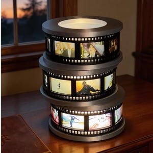 Gepersonaliseerde fotolamp, vintage filmroldecor, custom Memories-licht
