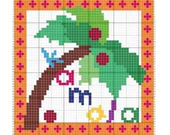 Kamala Coconut Tree Needlepoint Chart