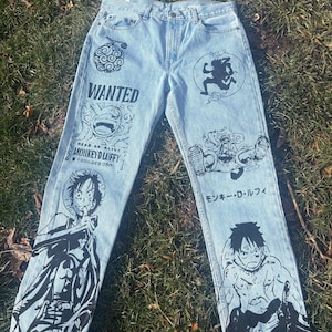 コミック・アニメ ONE PIECE keep on your jeans spirits One Piece Anime Jeans - Etsy