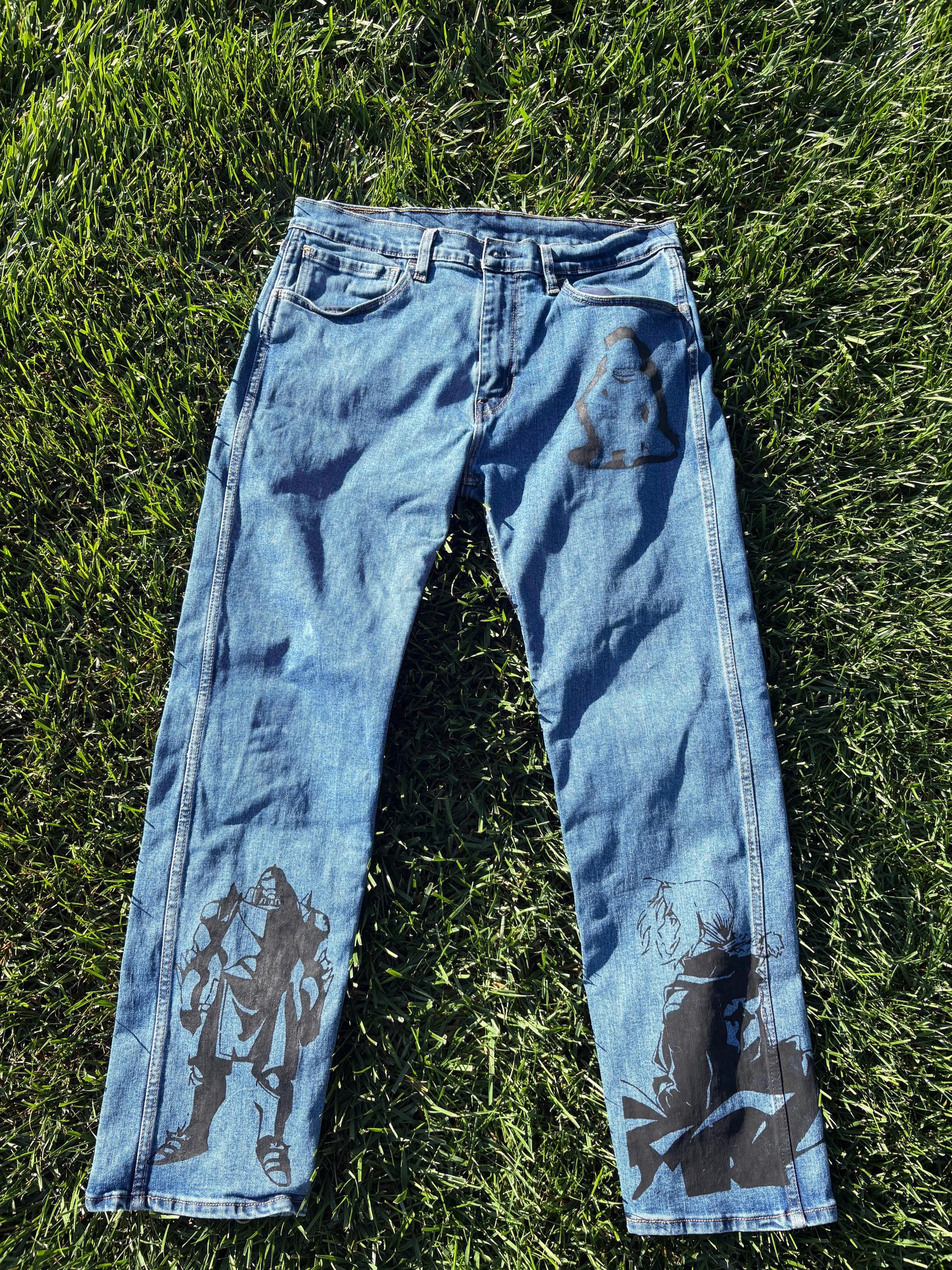 Hand Painted Full Metal Alchemist Custom Jeans - Etsy
