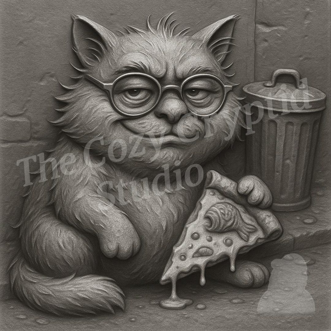 Danny Devito Cat – Grumpy Pizza Cat Wall Art – Funny Digital Bas-relief ...