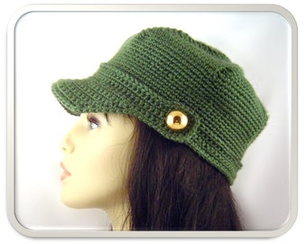 Crochet Pattern Pinwheel Newsboy Cap H1009